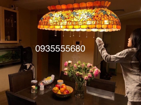 Giao lưu em đèn dài chuồn tiffany hoạ tiết hoa cam