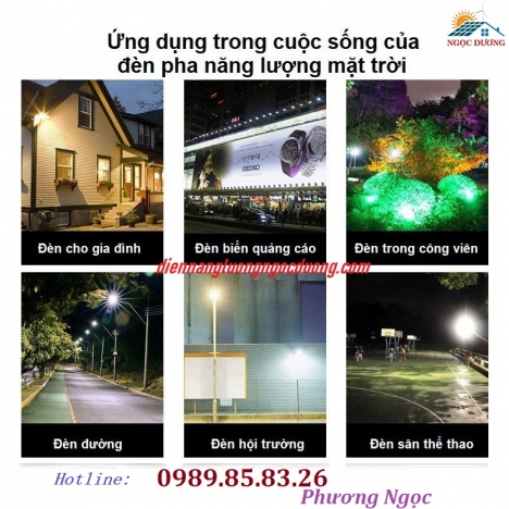 Đèn năng lượng mặt trời 100W, đèn pha led năng lượng mặt trời chiếu sáng