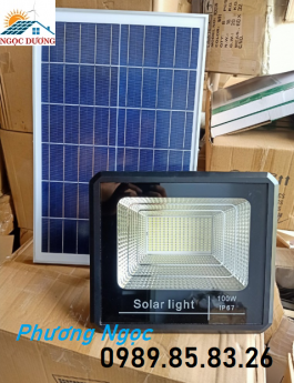 Đèn năng lượng mặt trời 100W, đèn pha led năng lượng mặt trời chiếu sáng