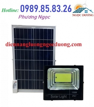 Đèn led công suất 150W năng lượng mặt trời, đèn pha led treo tường năng lượng mặt trời
