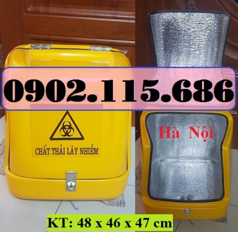 Thùng chở chất thải y tế nguy hại trên xe máy, thùng chở chất thải y tế lây nhiễm trên xe máy, thùng
