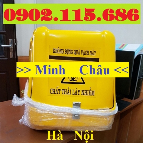 Thùng chở chất thải y tế nguy hại trên xe máy, thùng chở chất thải y tế lây nhiễm trên xe máy, thùng