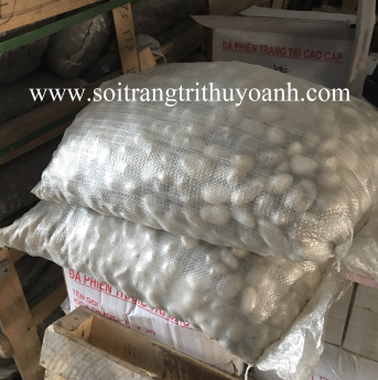 Sỏi trắng bóng trang trí tiểu cảnh sân vườn, sỏi rải sân vườn