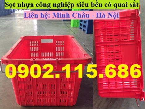 Sóng nhựa hở quai sắt, sóng nhựa hở có quai, sóng nhựa đựng hàng có quai sắt, sóng nhựa công nghiệp,