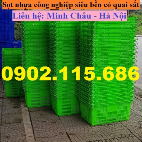 Sóng nhựa hở quai sắt, sóng nhựa hở có quai, sóng nhựa đựng hàng có quai sắt, sóng nhựa công nghiệp,