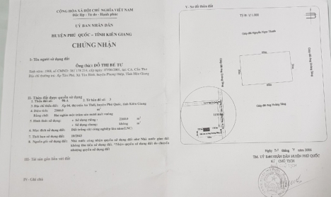 CẦN VỐN LÀM ĂN, BÁN GẤP 1803m² ĐẤT PHÚ QUỐC GIÁ 9 TỶ