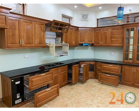 Chuyên Thi Công Tủ Bếp Gỗ Sồi Tự Nhiên