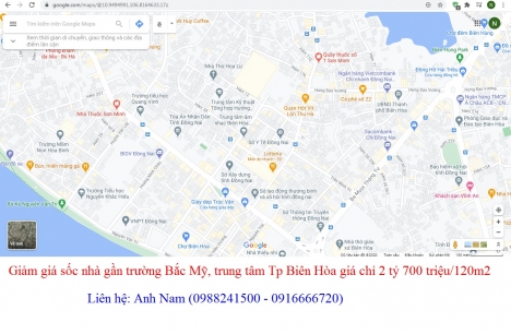 Giảm giá bán gấp nhà gần trường Quốc tế đang xây, Tp Biên Hòa giá 2 tỷ 500 triệu/120m2