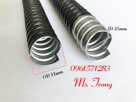 Ống luồn dây cáp chất liệu thép mạ kẽm bọc nhựa pvc màu đen giá sỉ