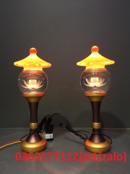 Đèn thờ thân kim loại sơn màu đồng, đèn thờ led đổi màu giá tốt