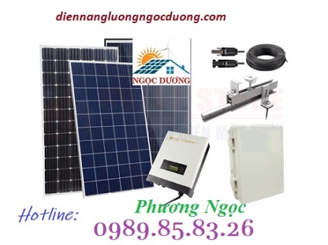 Điện mặt trời hòa lưới 3 pha, hệ thống điện mặt trời 3 pha 10KW, điện áp mái 10kW