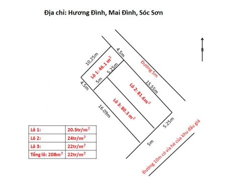 bán lô góc liền kề đấu giá hương đình 82m2