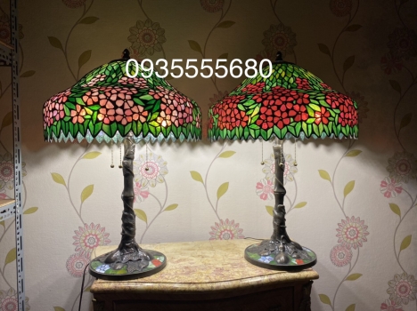 Giao lưu đôi đèn tiffany hoa leo hàng hiếm