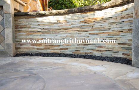 Sỏi đen bóng trang trí sân vườn bể bơi nhà tắm