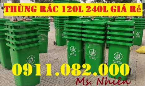 Thùng rác 120 lít màu xanh giá rẻ tại bạc liêu- lh 0911082000 Nhiên