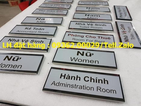 Gia công các loại biển phòng ban cho văn phòng, nhà xưởng, trung tâm thương mại