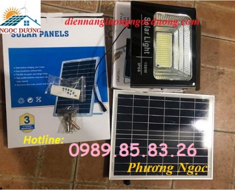 Đèn 150W, Đèn Pha Năng Lượng Mặt Trời 150w, đèn led mặt trời