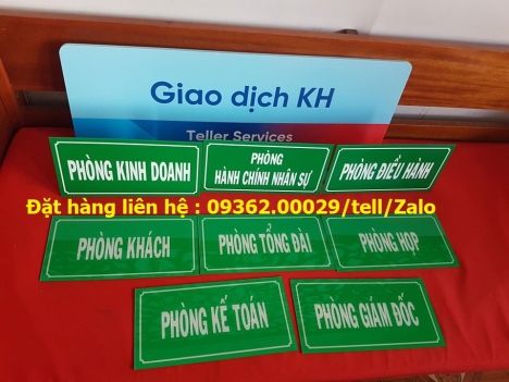 Gia công các loại biển phòng ban cho văn phòng, nhà xưởng, trung tâm thương mại