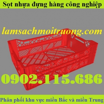 Sọt nhựa đựng hàng công nghiệp, sọt nhựa có quai sắt, sóng đựng cá, thủy hải sản, sọt nhựa có bánh x