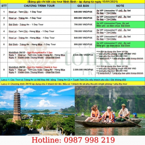 Tour Du Lịch Bái Đính - Tràng An 1 Ngày