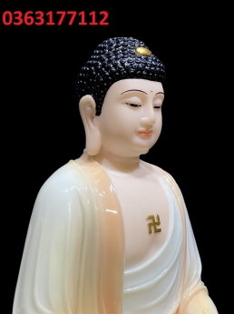 Thỉnh Tây Phương Tam Thánh ngồi đế non nước bằng bột đá sơn màu