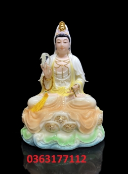 Thỉnh Tây Phương Tam Thánh ngồi đế non nước bằng bột đá sơn màu