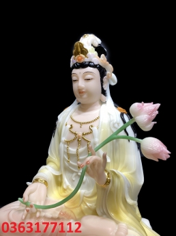 Thỉnh Tây Phương Tam Thánh ngồi đế non nước bằng bột đá sơn màu