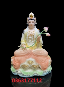 Thỉnh Tây Phương Tam Thánh ngồi đế non nước bằng bột đá sơn màu