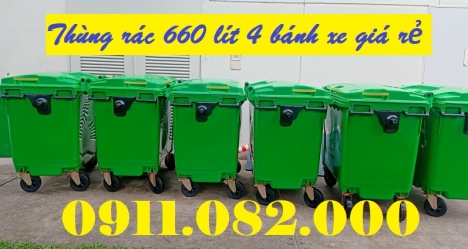 Thùng rác nhựa chuyên sỉ giá rẻ- Thùng rác 120 lít 240 lít 660 lít- lh 0911082000