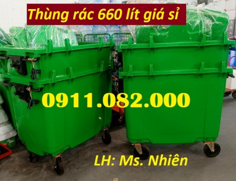 Xả kho thùng rác 240 lít giá rẻ tại cà mau, thùng rác mới 100%- lh 0911082000