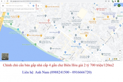 Cần bán nhà riêng, giá đầu tư, gần chợ Biên Hòa giá 5 tỷ 400 triệu/250m2, chính chủ bán