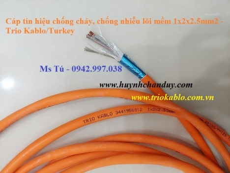 Trio Kablo - Cáp tín hiệu chống cháy, chống nhiễu 1x2Cx2.5mm2, P/N: 3441958012