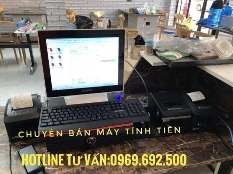 Máy tính tiền cho quán trà trái cây ở Tiền Giang