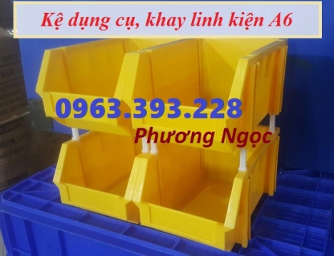 Kệ nhựa đựng linh kiện A6, khay đựng ốc vít, kệ dụng cụ A6, khay vát đầu chống tầng