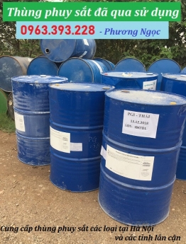 Thùng phuy sắt 220L cũ, thùng phi đã qua sử dụng, thùng phuy sắt loại cũ