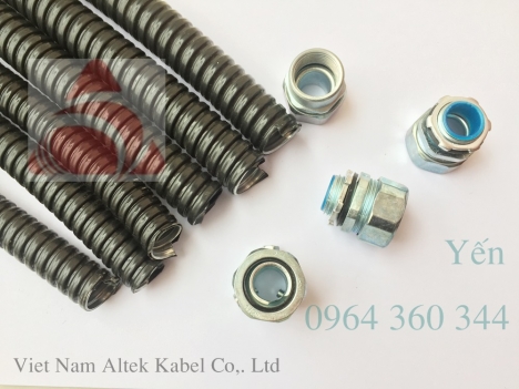 Đại lý ống ruột gà lõi thép bọc nhựa, phụ kiến đầu siết D16, D20, D25 tại Hà Nội