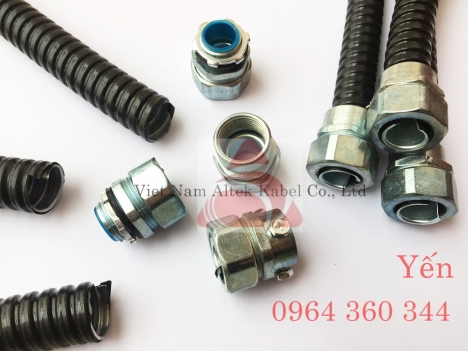 Đại lý ống ruột gà lõi thép bọc nhựa, phụ kiến đầu siết D16, D20, D25 tại Hà Nội