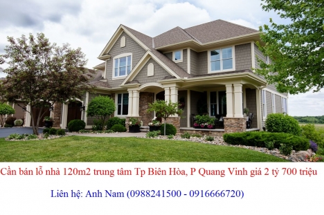 Chính chủ, bán gấp nhà riêng 120m2 đất, trung tâm Tp Biên Hòa giá 2 tỷ 700 triệu, chính chủ bán