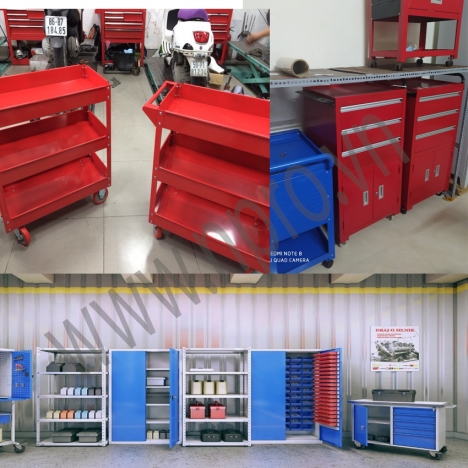 Xe đẩy 3 ngăn 1 ngăn kéo