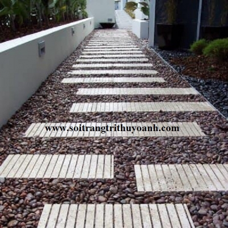 Sỏi trang trí lối đi sân vườn