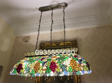 Đèn dài tiffany hoạ tiết chùm nho