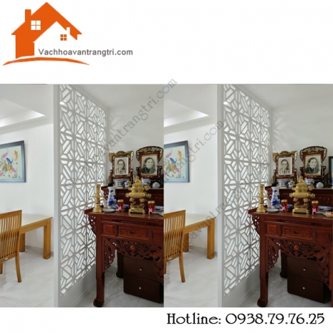 Quận 12- Vách ngăn bàn thờ chung cư từ gỗ công nghiệp đẹp xuất sắc