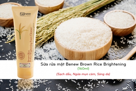 Sữa rửa mặt sáng da mầm Gạo - Benew Brown Rice Brightening 160ml