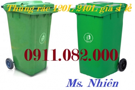 Chuyên cung cấp thùng rác 2 ngăn, 3 ngăn giá tốt- thùng rác 120L 240L giá rẻ- lh 0911082000