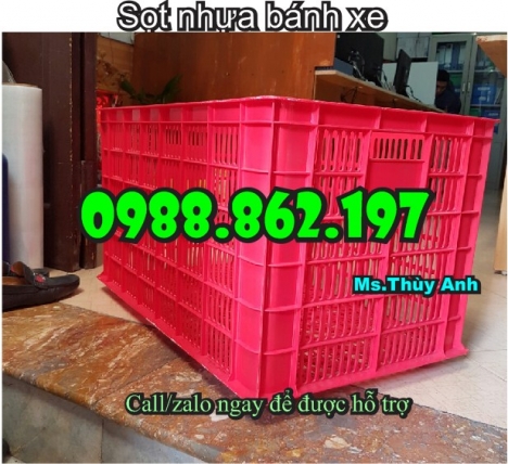 Sọt nhựa 5 bánh xe,sọt nhựa,rổ nhựa 5 bánh,sọt nhựa kéo hàng