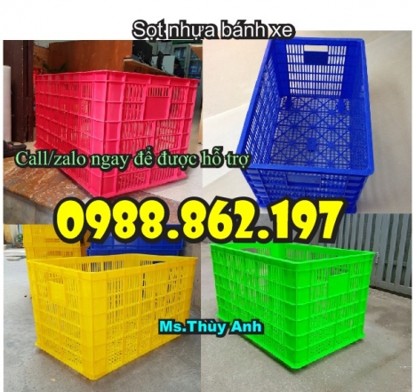 Sọt nhựa 5 bánh xe,sọt nhựa,rổ nhựa 5 bánh,sọt nhựa kéo hàng