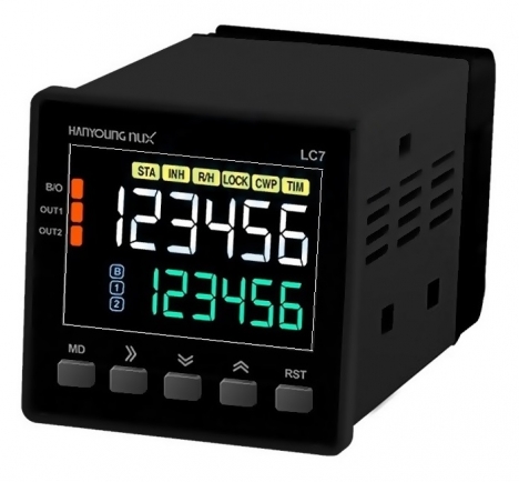 Bộ đếm bộ định thời Hanyoung Nux LC7-P62CA Chuẩn truyền thông RS-485 Modbus