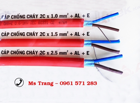 Cáp tín hiệu chậm cháy chống nhiễu 2x1.0 - 2x1.5 - 2x2.5