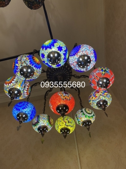 Đèn chùm bosai đa sắc kính màu
