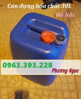 Can đựng hóa chất 30L, can 30L nhựa HDPE, can vuông loại dày